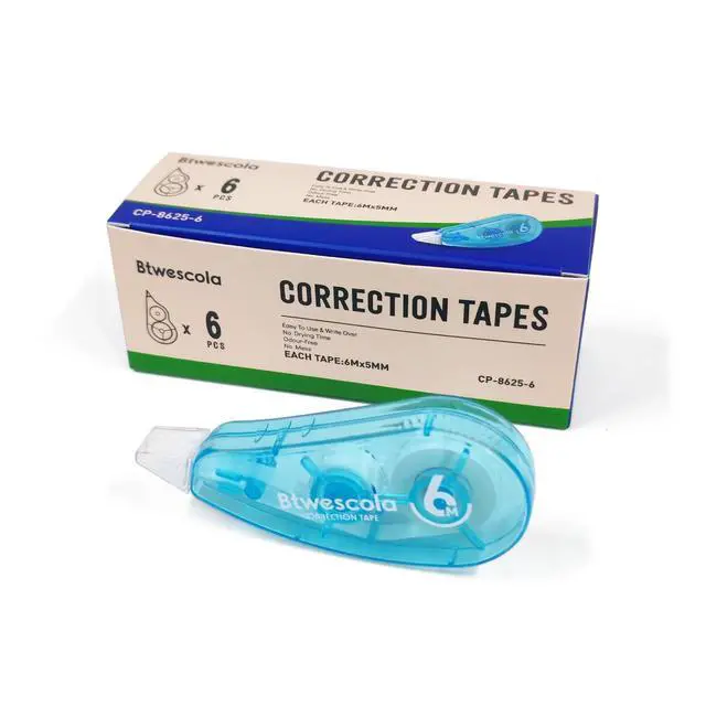 Alt view image 7 of 7 - Correction Tape, Easy to Use Applicator for Instant Corrections, 19.7 Feet 6-Count Pack Correction Tape for School, Office, Crafting (6pcs/Set)