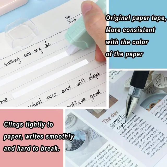 Alt view image 6 of 6 - White Correction Tape, 6 Pack - 13.13 feet for School Office | Tear-Resistant Tape, Portable Correction Tape, Easy To Use Applicator, Instant Corrections