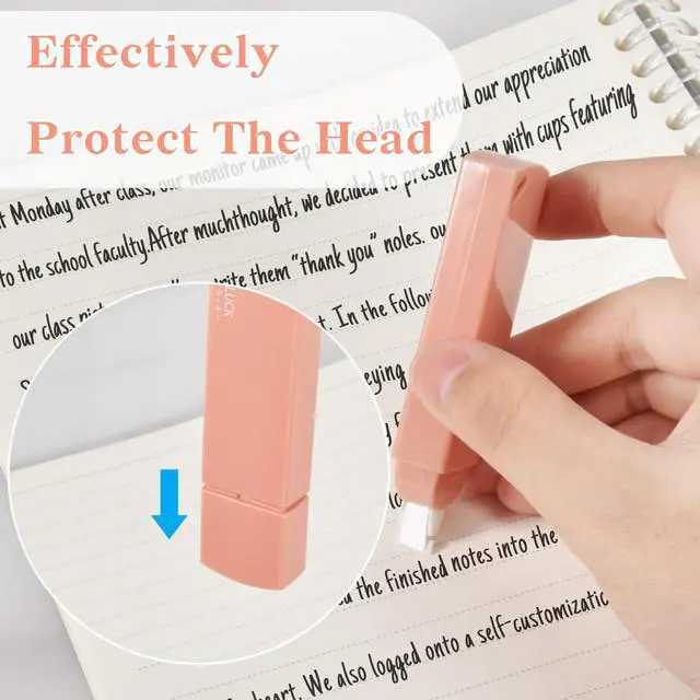Alt view image 5 of 7 - 6Pcs Mini White Correction Tapes, Quick Dry Smooth Pull Out, Pink | Aesthetic Cute Correction Tape Set Easy To Use for Students School Office Supplies