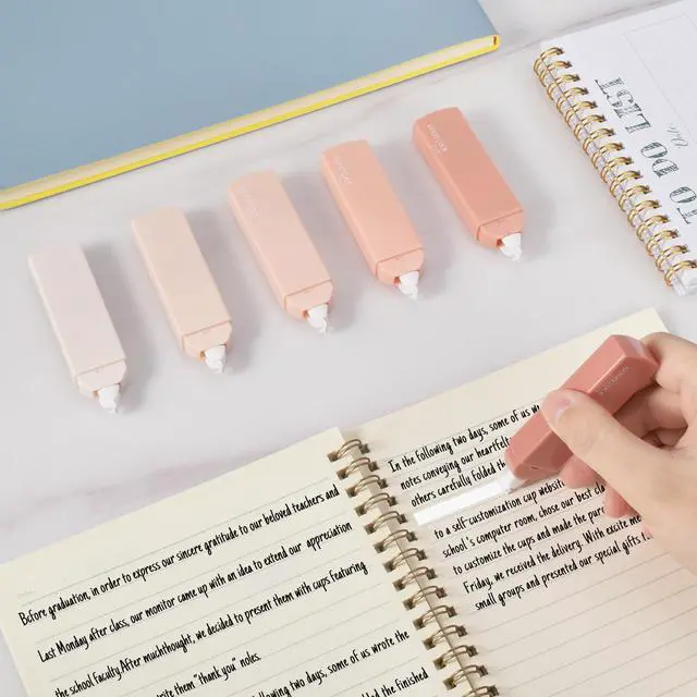 Alt view image 6 of 7 - 6Pcs Mini White Correction Tapes, Quick Dry Smooth Pull Out, Pink | Aesthetic Cute Correction Tape Set Easy To Use for Students School Office Supplies