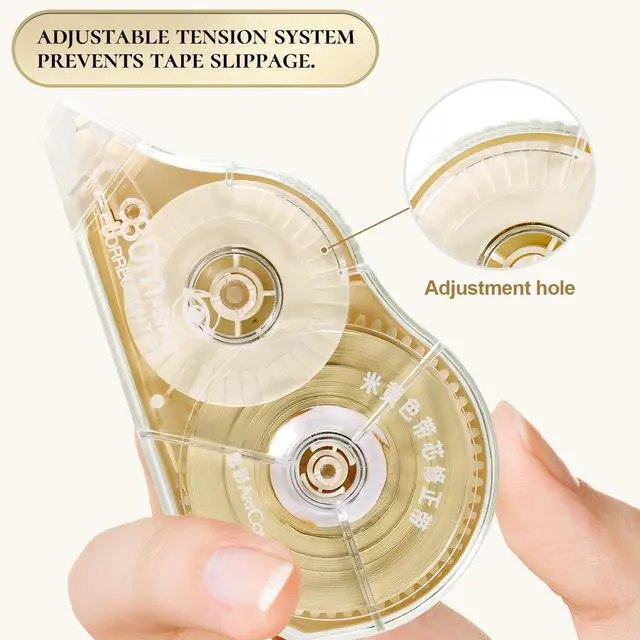 Alt view image 4 of 7 - 100 Feet Long Cream Correction Tape, Smooth Glide, No Residue, Quick Dry Beige Correction Tape, Perfect for School, Office Supplies, Crafting, Note Taking, Journaling (2 Pack)