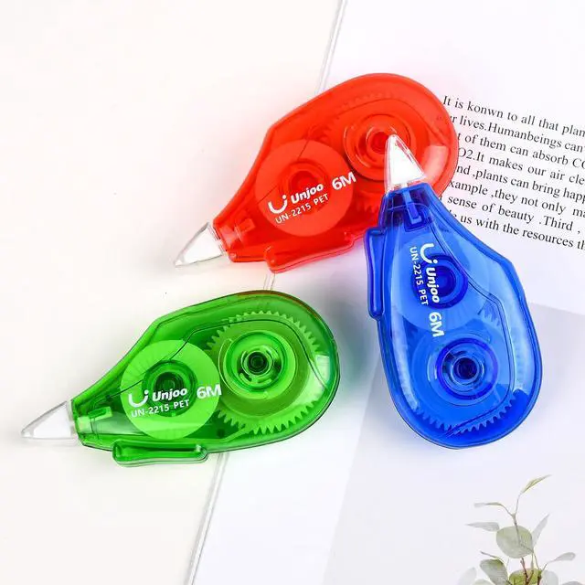 Alt view image 7 of 7 - White Correction Tape, For school, Office(12pack, 6Mx0.2,3 colors) | Easy To Use Applicator, Fast Clean Tear-Resistant Tape, 6M/256", Tape Width 0.2in