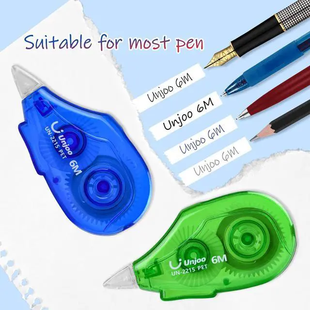 Alt view image 5 of 7 - White Correction Tape, For school, Office(12pack, 6Mx0.2,3 colors) | Easy To Use Applicator, Fast Clean Tear-Resistant Tape, 6M/256", Tape Width 0.2in