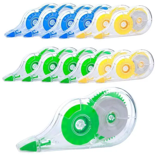 Main image of White Correction Tape, 12 Pack, 39.37 Feet - Classic Design | Correction Tape for School Office, Writing Supplies and Correction Supplies