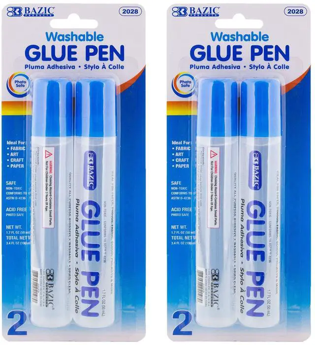 Main image of Clear Glue Pen, 1.7 Fl Oz, Acid-Free, 2 Count, 2-Pack | Washable, clear liquid glue pens, 1.7 fl oz (50 mL) each, photo-safe, non-toxic, Dries clear, precision tip