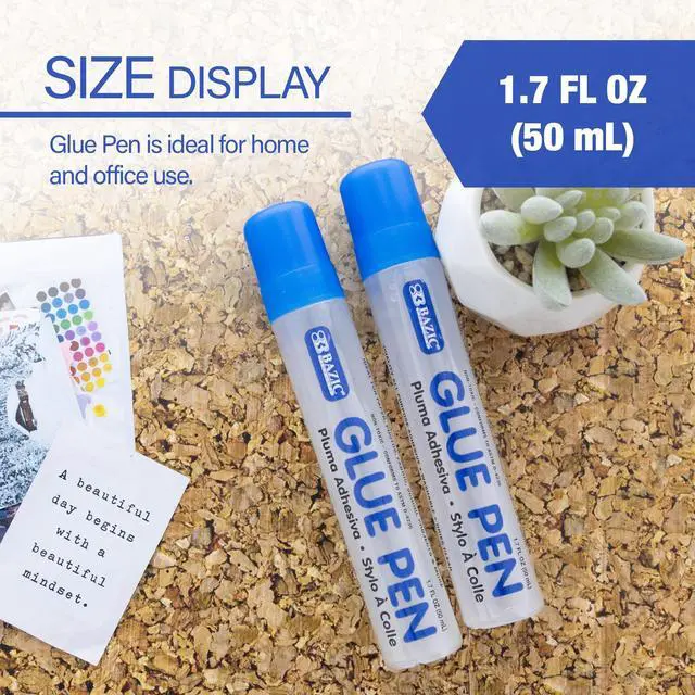 Alt view image 2 of 7 - Clear Glue Pen, 1.7 Fl Oz, Acid-Free, 2 Count, 2-Pack | Washable, clear liquid glue pens, 1.7 fl oz (50 mL) each, photo-safe, non-toxic, Dries clear, precision tip