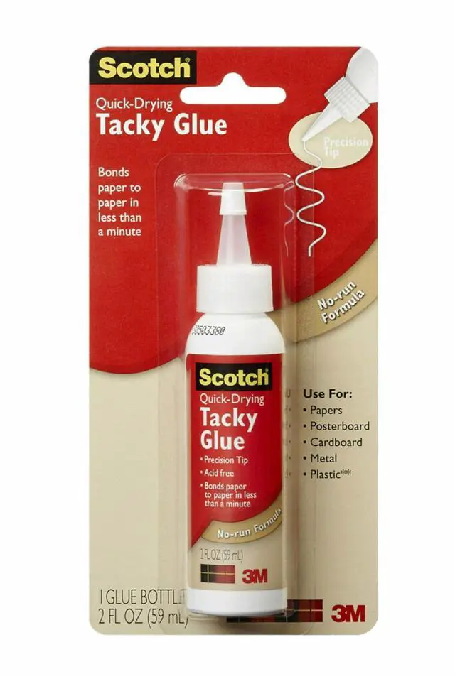 Main image of Commercial Office Supply - Tacky Glue, Quick Drying, Dries Clear, Nontoxic, Acid-free, 2 oz - Sold as 1 PK - Scotch Quick-drying Tacky Glue offers an ideal way to bond papers, foam