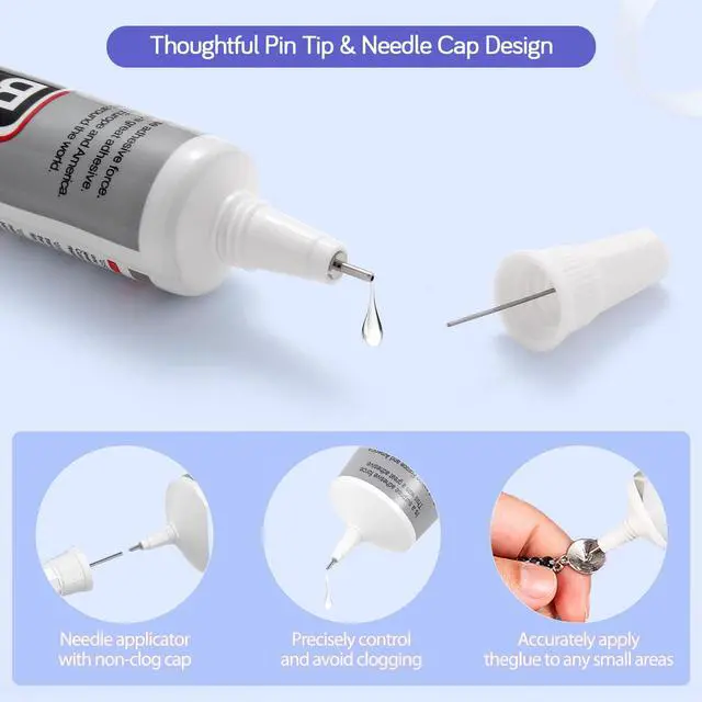 Alt view image 3 of 7 - 6PCS Jewelry Glue - 15ML/0.5fl oz Clear DIY Craft Glue for Rhinestones, Waterproof Strong Bond Adhesive for Phone Repair, Nail Art, Shoes, Fabric, Metal, Glass