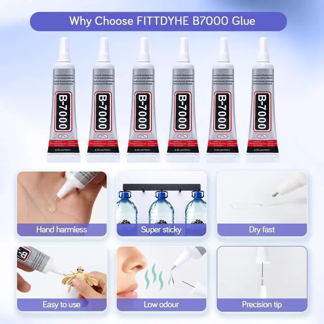 Alt view image 4 of 7 - 6PCS Jewelry Glue - 15ML/0.5fl oz Clear DIY Craft Glue for Rhinestones, Waterproof Strong Bond Adhesive for Phone Repair, Nail Art, Shoes, Fabric, Metal, Glass