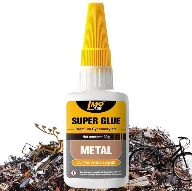 Main image of Liquid Super Glue for Metal, 30g Clear Instant Thick CA Glue for Stainless Steel Aluminum DIY Crafts and Repairs, Fast Drying High Strength All Purpose Permanent Professional Cyanoacrylate Adhesives