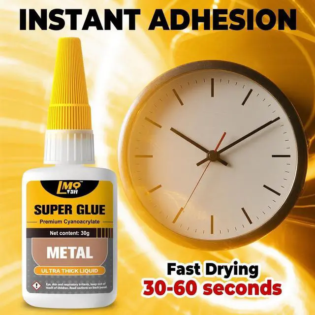 Alt view image 4 of 7 - Liquid Super Glue for Metal, 30g Clear Instant Thick CA Glue for Stainless Steel Aluminum DIY Crafts and Repairs, Fast Drying High Strength All Purpose Permanent Professional Cyanoacrylate Adhesives
