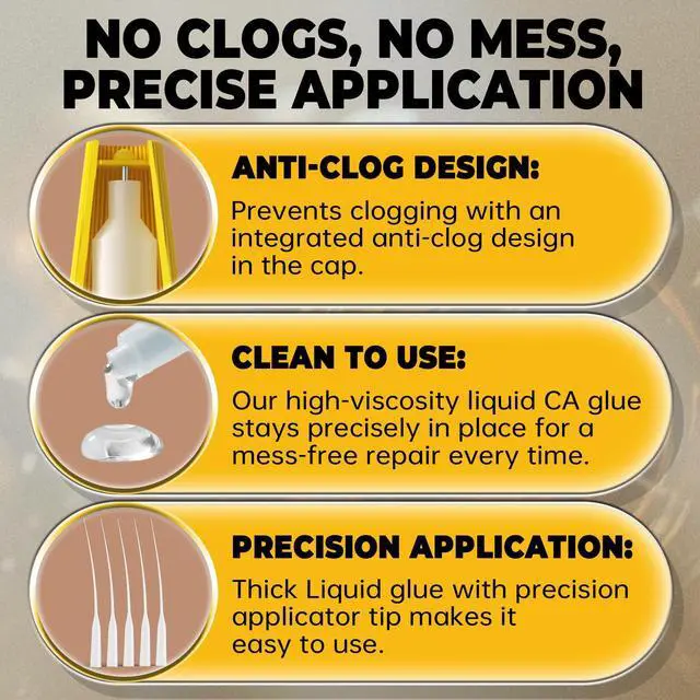 Alt view image 6 of 7 - Liquid Super Glue for Metal, 30g Clear Instant Thick CA Glue for Stainless Steel Aluminum DIY Crafts and Repairs, Fast Drying High Strength All Purpose Permanent Professional Cyanoacrylate Adhesives