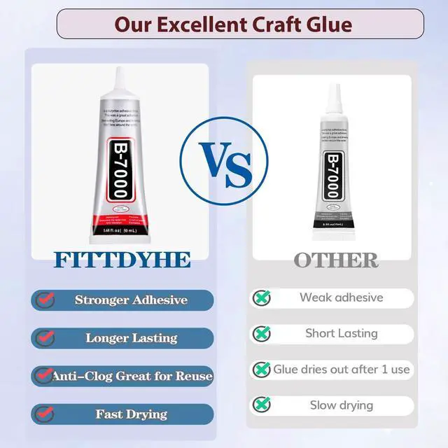 Alt view image 6 of 7 - B7000 Jewelry Glue for Making, 1PCS 50ML/1.69 fl oz Clear Adhesive for Rhinestone, Fabric, Multipurpose Super B-7000 for Phone Repair, Nail Art, Wood, Glass, Charms