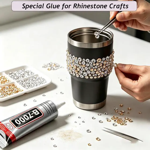 Alt view image 7 of 7 - B7000 Jewelry Glue for Making, 1PCS 50ML/1.69 fl oz Clear Adhesive for Rhinestone, Fabric, Multipurpose Super B-7000 for Phone Repair, Nail Art, Wood, Glass, Charms