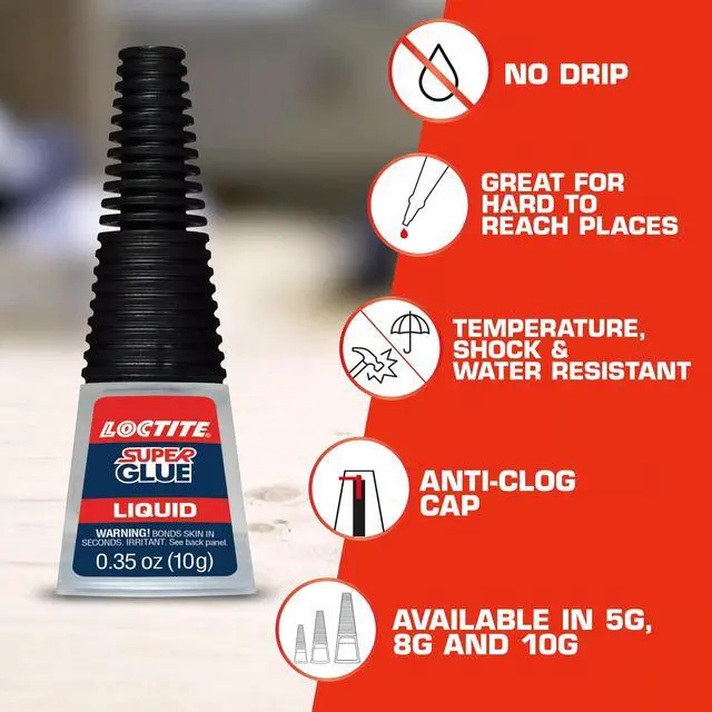 Alt view image 2 of 7 - Super Glue Liquid Longneck Bottle, 10g Bottle (Pack of 2) Instant Adhesive for Plastic, Wood & Metal, Clear Superglue with Extra Long Precision Nozzle, QuickDry Formula