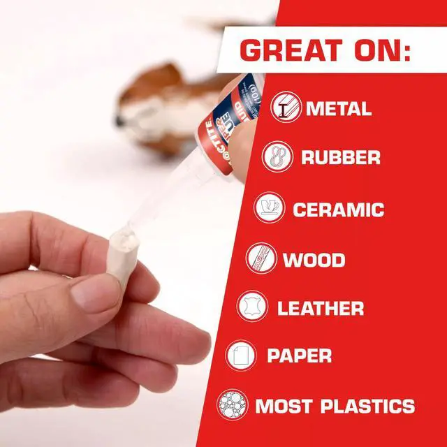 Alt view image 3 of 7 - Super Glue Liquid Longneck Bottle, 10g Bottle (Pack of 2) Instant Adhesive for Plastic, Wood & Metal, Clear Superglue with Extra Long Precision Nozzle, QuickDry Formula