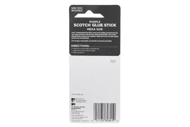 Alt view image 5 of 5 - Mega Purple Glue Stick, 1.4 oz, Acid Free and Non-Toxic | Goes on Purple, Dries Clear, Strong, Fast-Bonding Glue for School, Home and Office Projects, Washable and No-Mess