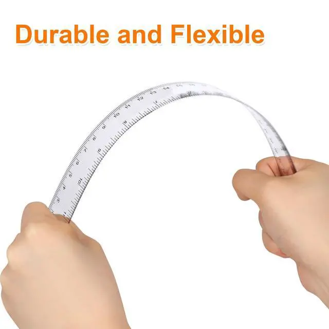 Alt view image 4 of 7 - 30PCS Clear Ruler Plastic Rulers 12 Inch, with Inches and Metric for School Classroom, Home, or Office (Clear)