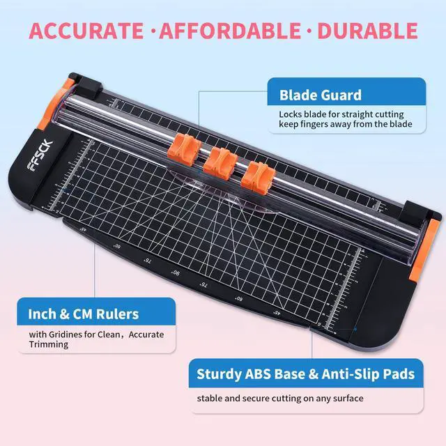 Alt view image 2 of 7 - A4 Paper Cutter Slider 12 Inch Paper Trimmer Photo Cutter, Black | Small Paper Cutter for Classroom Scrapbooking Cutter, Cutter Sliding