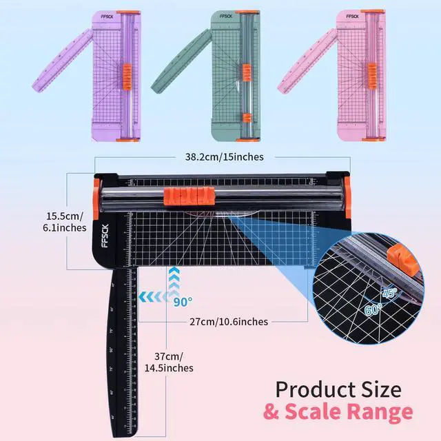 Alt view image 3 of 7 - A4 Paper Cutter Slider 12 Inch Paper Trimmer Photo Cutter, Black | Small Paper Cutter for Classroom Scrapbooking Cutter, Cutter Sliding