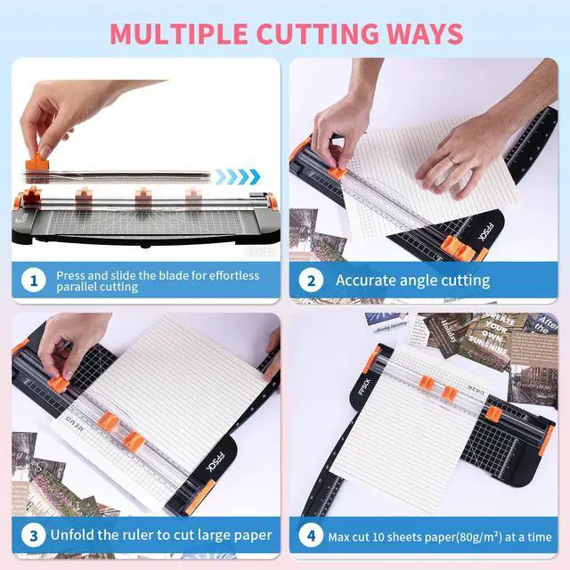 Alt view image 5 of 7 - A4 Paper Cutter Slider 12 Inch Paper Trimmer Photo Cutter, Black | Small Paper Cutter for Classroom Scrapbooking Cutter, Cutter Sliding