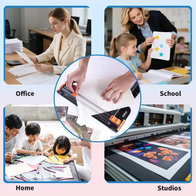 Alt view image 7 of 7 - A4 Paper Cutter Slider 12 Inch Paper Trimmer Photo Cutter, Black | Small Paper Cutter for Classroom Scrapbooking Cutter, Cutter Sliding