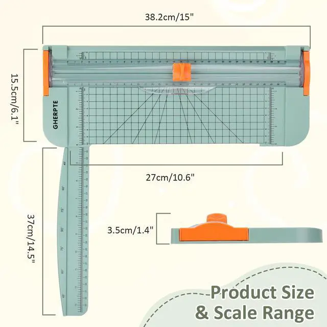 Alt view image 3 of 7 - A4 Paper Cutter -12 Inch Paper Trimmer with 2pcs Replacement Blades with Safeguard Side Rulerfor Cut Gift Card,Coupon,Label, Cardstock,Photo