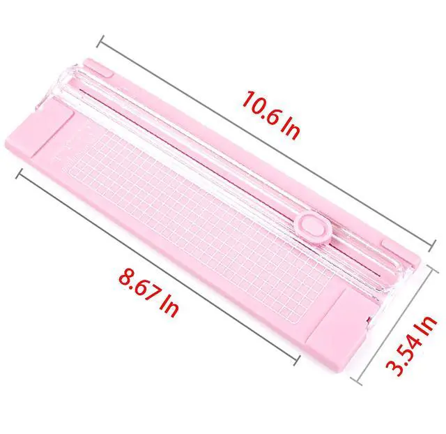 Alt view image 2 of 5 - A4 Pink 10.5 Inch x 3.5 Inch Paper Cutter for Cutting Paper, Coupon, Label, Cardstock, and Scrapbooking Craft for Office and Home (Pink)