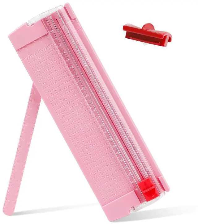 Main image of Mini Paper Cutter, Straight Small Paper Trimmer with Side Ruler for Scrapbooking Craft, Paper, Coupon, Label, Cardstock