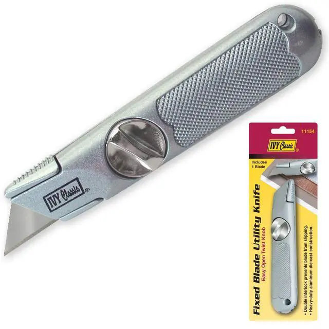 Alt view image 2 of 4 - 11154 Hinge-Loc Fixed Utility Knife, 1/Card