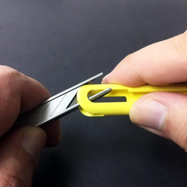 Alt view image 6 of 7 - Multi-Blade Cartridge Knife, ABS Grip, 30-Degree Blades (A-553P) | Carton Tool Steel 9mm Blades, Yellow, 1 Cutter
