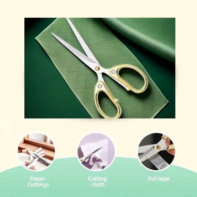 Alt view image 4 of 7 - 6.3 "Stainless Steel Office Scissors - Durable Multi-Purpose Shears for Home, School, Crafting & Office Use, Ergonomic Ambidextrous Design with Sharp Blades