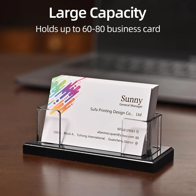 Alt view image 3 of 7 - Business Card Holder for DeskAcrylic Business Card Display Stand,Multiple Business Card Holders for Office, Exhibition, Home, Restaurant (slot 1)