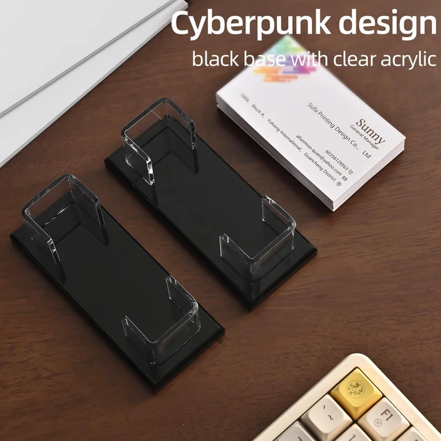 Alt view image 4 of 7 - Business Card Holder for DeskAcrylic Business Card Display Stand,Multiple Business Card Holders for Office, Exhibition, Home, Restaurant (slot 1)