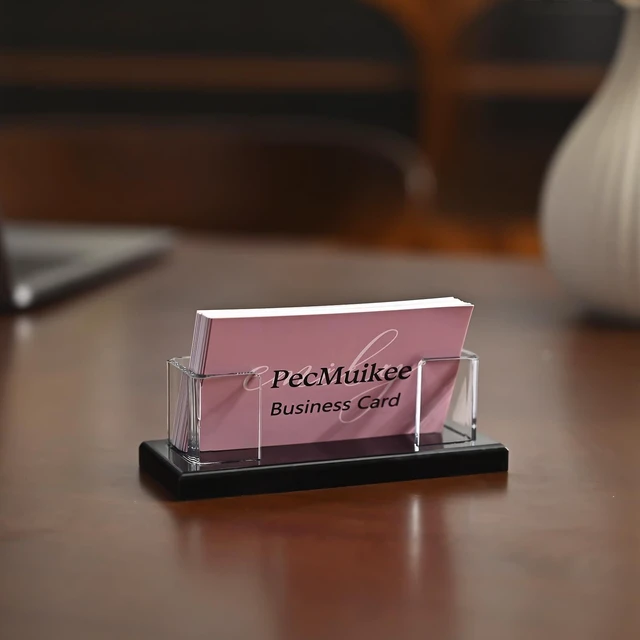 Alt view image 6 of 7 - Business Card Holder for DeskAcrylic Business Card Display Stand,Multiple Business Card Holders for Office, Exhibition, Home, Restaurant (slot 1)