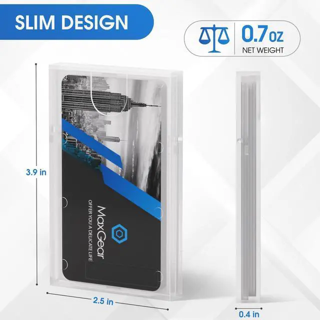 Alt view image 3 of 6 - Plastic Business Card Holder 3 Pack | Slim Portable Clear Business Card Case for Men & Women, Lightweight Professional Card Holder, 3.9 x 2.5 x 0.4 inches