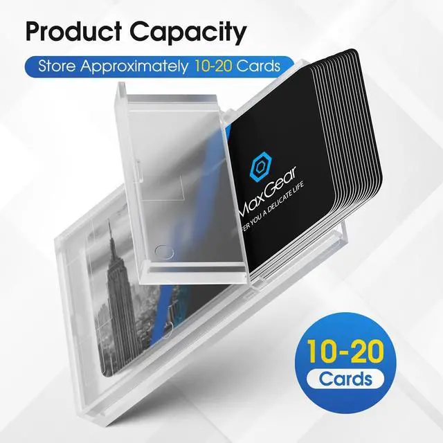 Alt view image 2 of 6 - Plastic Business Card Holder 3 Pack | Slim Portable Clear Business Card Case for Men & Women, Lightweight Professional Card Holder, 3.9 x 2.5 x 0.4 inches
