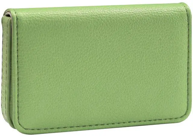 Main image of Business Card HolderPU Leather Business Card Case Color Printing Pattern Card Holder WalletPockets Magnetic Credit Card Holders for Men and Women - Banana Green