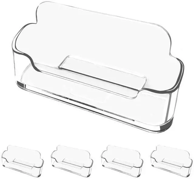 Main image of Business Card Holder for Desk - 4 Pack Acrylic Business Card Holder , Fits 30-50 Business Cards Display Business Card Stand Desktop Business Card Holders for Exhibition