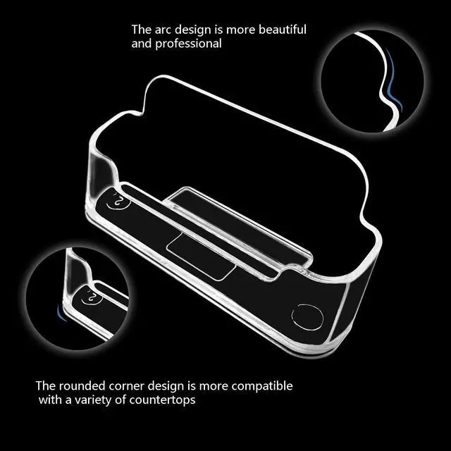 Alt view image 2 of 7 - Business Card Holder for Desk - 4 Pack Acrylic Business Card Holder , Fits 30-50 Business Cards Display Business Card Stand Desktop Business Card Holders for Exhibition