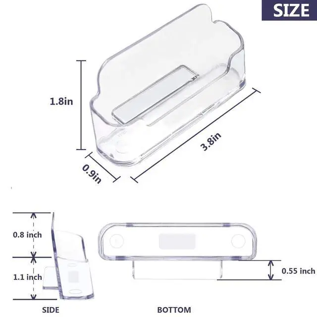 Alt view image 4 of 7 - Business Card Holder for Desk - 4 Pack Acrylic Business Card Holder , Fits 30-50 Business Cards Display Business Card Stand Desktop Business Card Holders for Exhibition