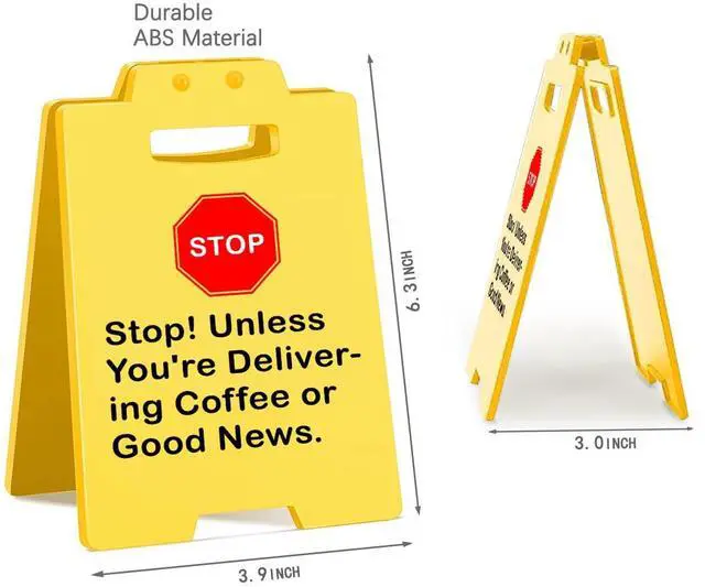 Alt view image 5 of 7 - Funny Office Decor Small Fun Gag Desk Mini Caution Sign for Coworker Teammate Employee 3.9x6.3 Inch