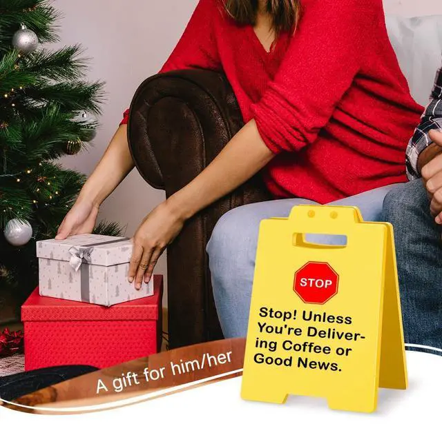 Alt view image 6 of 7 - Funny Office Decor Small Fun Gag Desk Mini Caution Sign for Coworker Teammate Employee 3.9x6.3 Inch