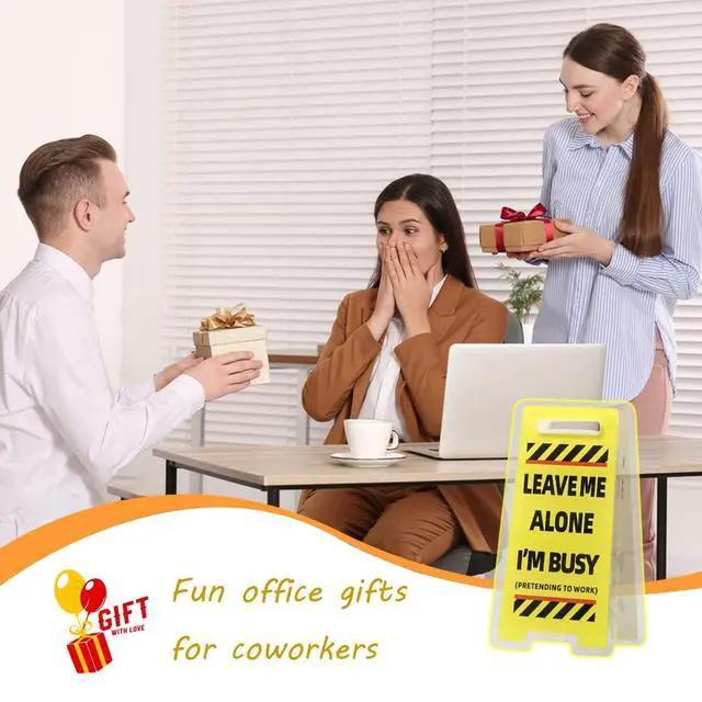 Alt view image 4 of 6 - 8 Pack Funny Sticky Note Holder - Caution Overstimulated Desk Sign, Answer Desk Rates Sign for Work, Mini Funny Office Decor (Yellow+Red)