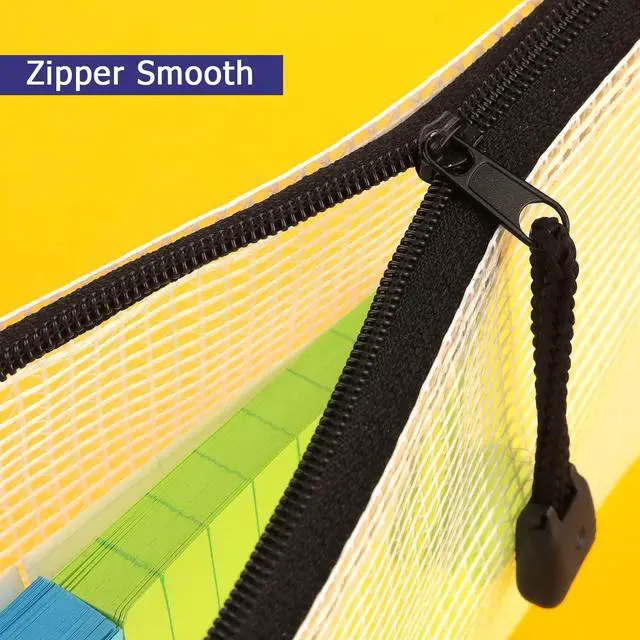 Alt view image 4 of 7 - 10 Pack Small Mesh Zipper Pouch Bags A6 Size, Black | Waterproof Zipper Bags Pouches for Organization Office Supplies
