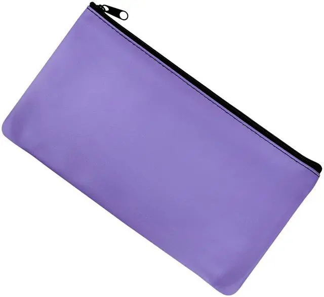 Main image of 1 Pcs Money Bag with Zipper, 11x6 Inches Cash Wallet, Check Wallet, Receipt Organizer, Zippered Pouches for Cash Check Receipt Cosmetics (Purple)
