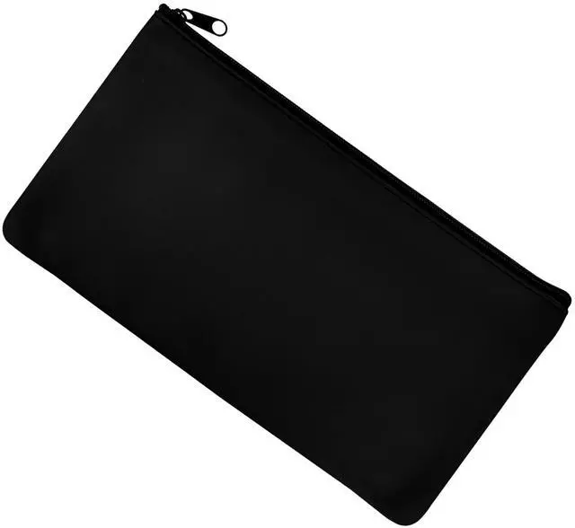 Main image of 1 Pcs Money Bag with Zipper, 11x6 Inches Cash Wallet, Check Wallet, Receipt Organizer, Zippered Pouches for Cash Check Receipt Cosmetics (Black)