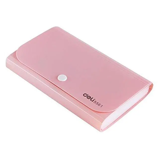 Alt view image 2 of 6 - Expanding File Folder, Subdivision Accordion File Folder Mini Organizer PP Wallet for Cards,Coupons,Receipt,Tax Item or Changes,7x4.5 Inches,12 Pockets with Tabs and Check Case(Pink)