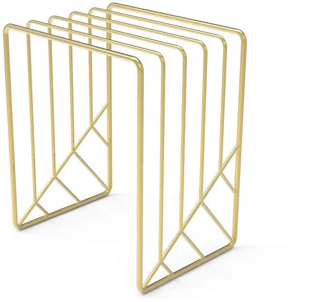 Main image of Mail Organizer, Metal Letter Sorter, Desk Organizer, Gold