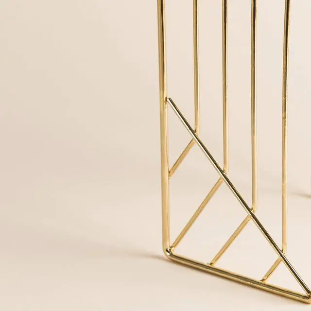 Alt view image 2 of 3 - Mail Organizer, Metal Letter Sorter, Desk Organizer, Gold